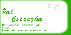 pal csirszka business card